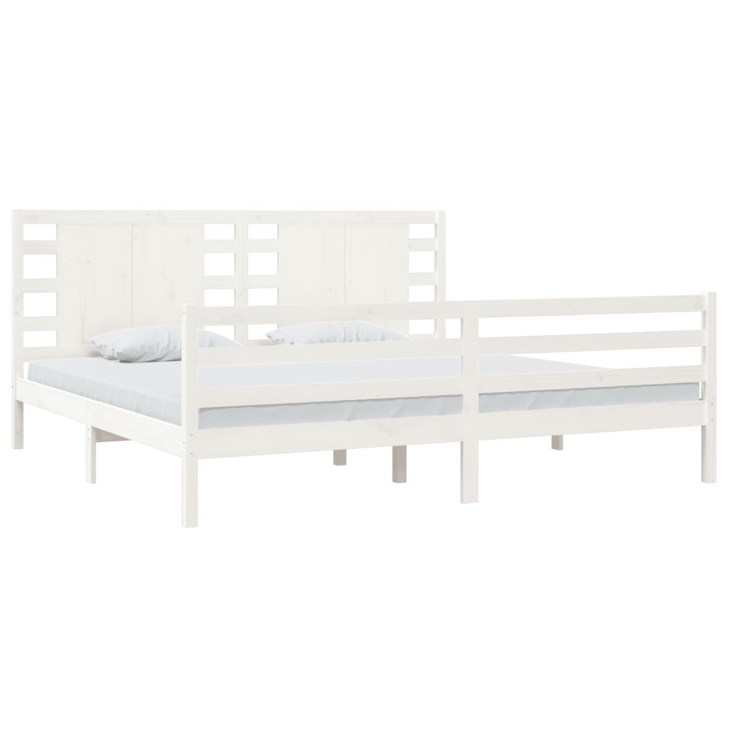 vidaXL Bed Frame without Mattress White 200x200 cm Solid Wood Pine