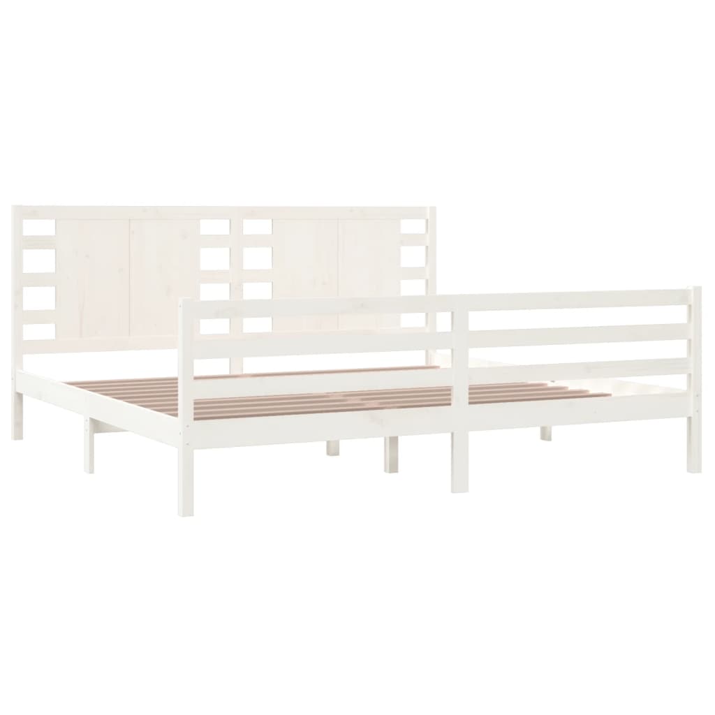 vidaXL Bed Frame without Mattress White 200x200 cm Solid Wood Pine