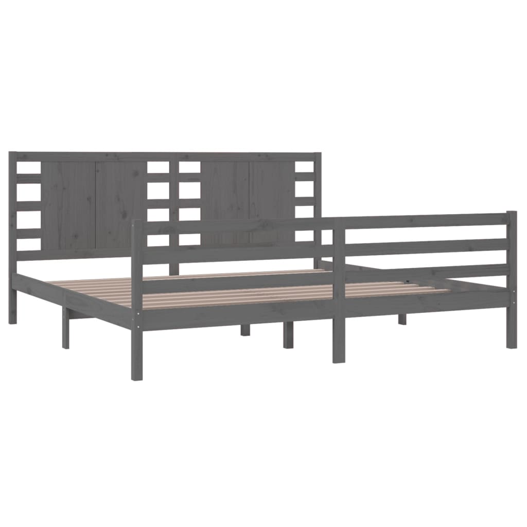 vidaXL Bed Frame without Mattress Grey 200x200 cm Solid Wood Pine