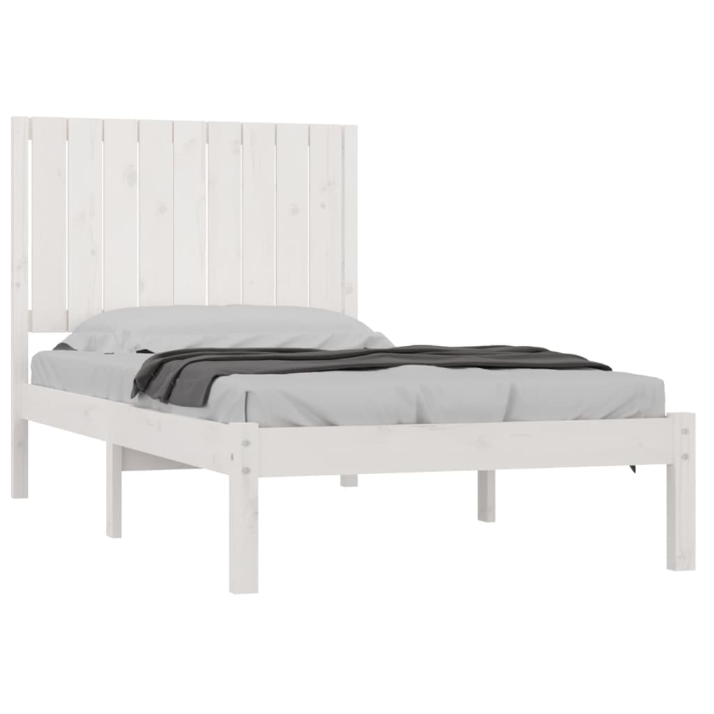 vidaXL Bed Frame without Mattress White 90x190 cm Single Solid Wood Pine