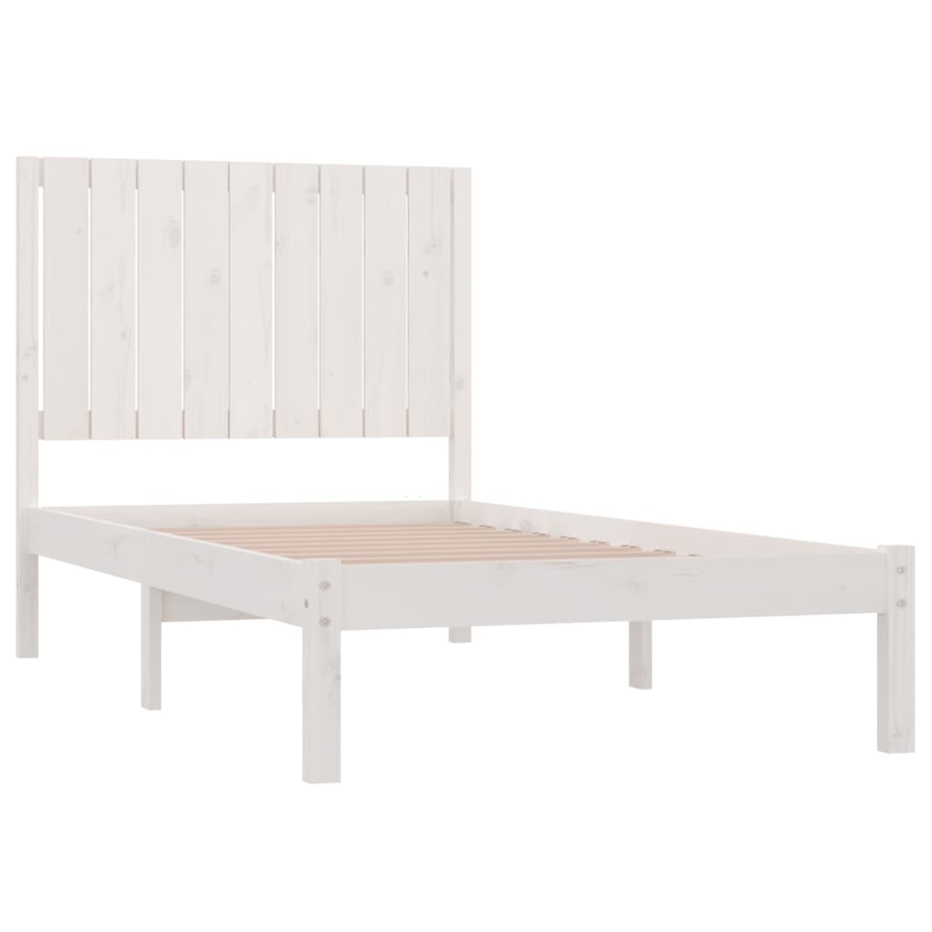 vidaXL Bed Frame without Mattress White 90x190 cm Single Solid Wood Pine