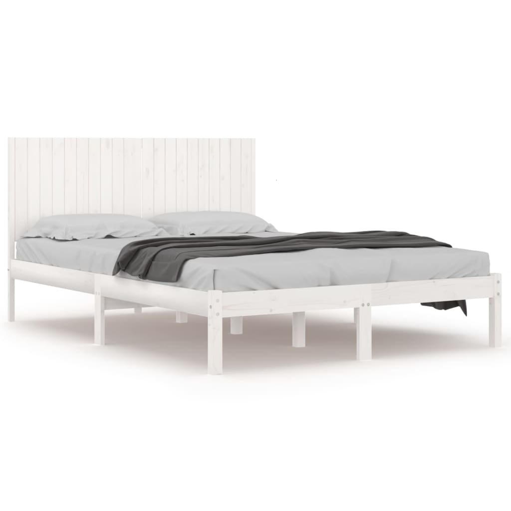 vidaXL Bed Frame without Mattress White 200x200 cm Solid Wood Pine