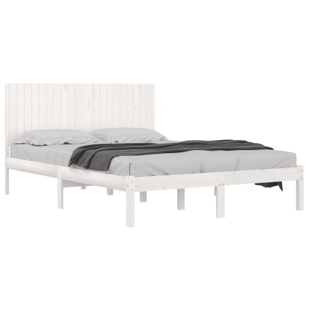 vidaXL Bed Frame without Mattress White 200x200 cm Solid Wood Pine