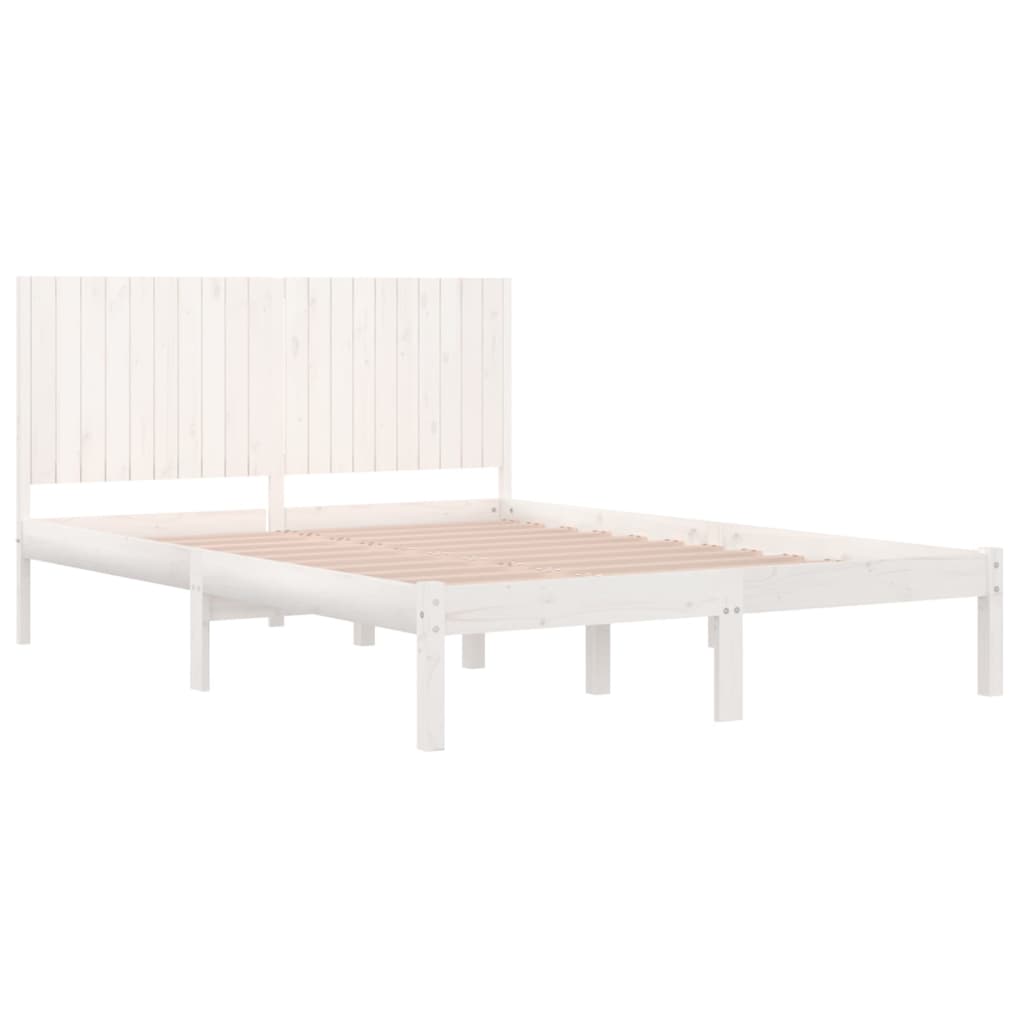 vidaXL Bed Frame without Mattress White 200x200 cm Solid Wood Pine