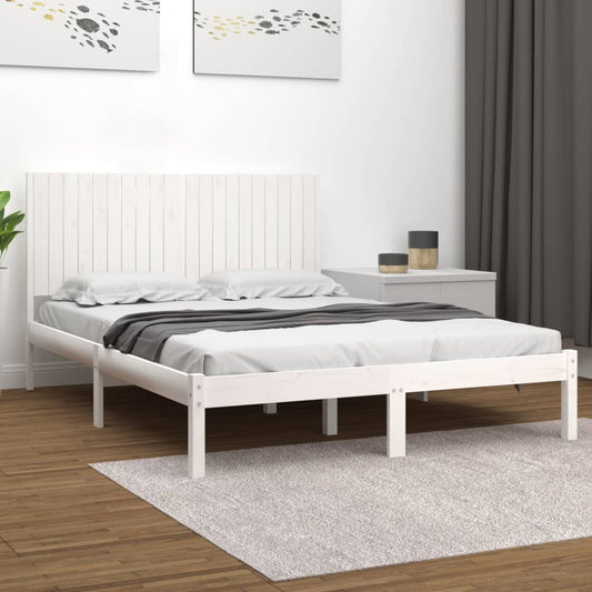 vidaXL Bed Frame without Mattress White 200x200 cm Solid Wood Pine