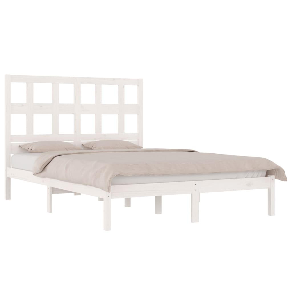 vidaXL Bed Frame without Mattress White 120x190 cm Small Double Solid Wood Pine