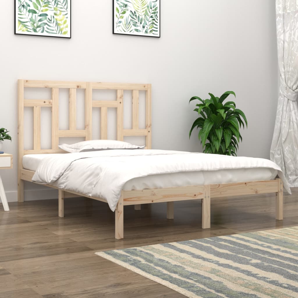 Bed Frame without Mattress 135x190 cm Double Solid Wood