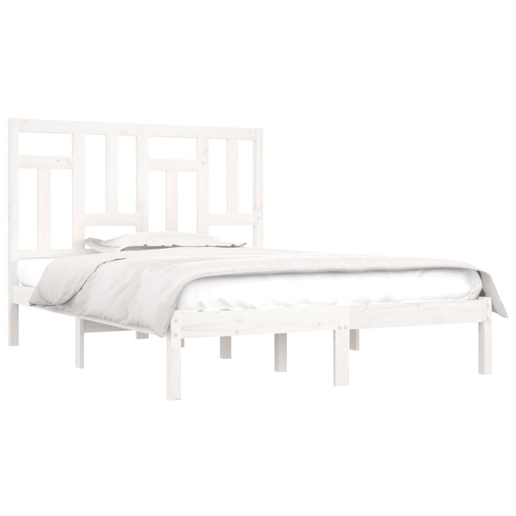 Bed Frame without Mattress White 140x200 cm Solid Wood Pine