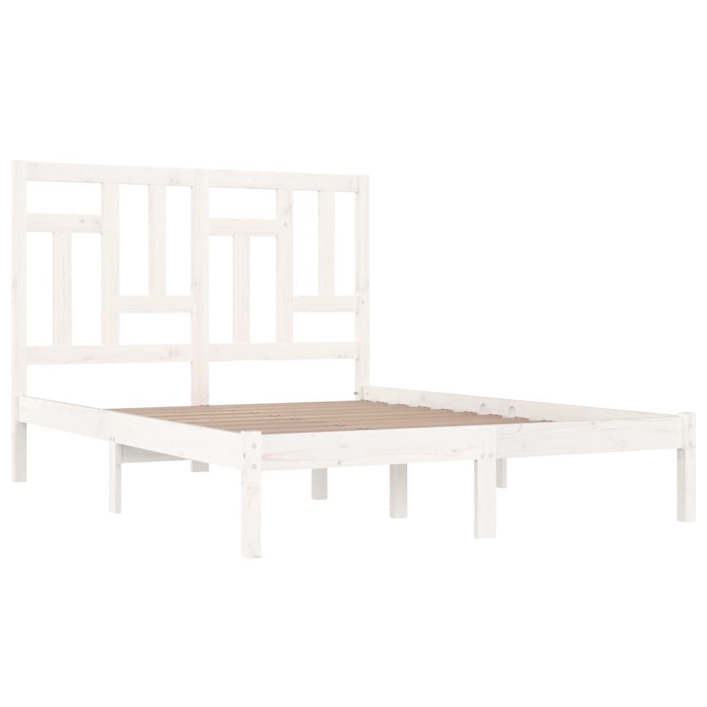 Bed Frame without Mattress White 140x200 cm Solid Wood Pine