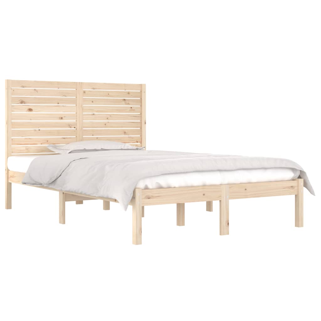 Bed Frame without Mattress 135x190 cm Double Solid Wood