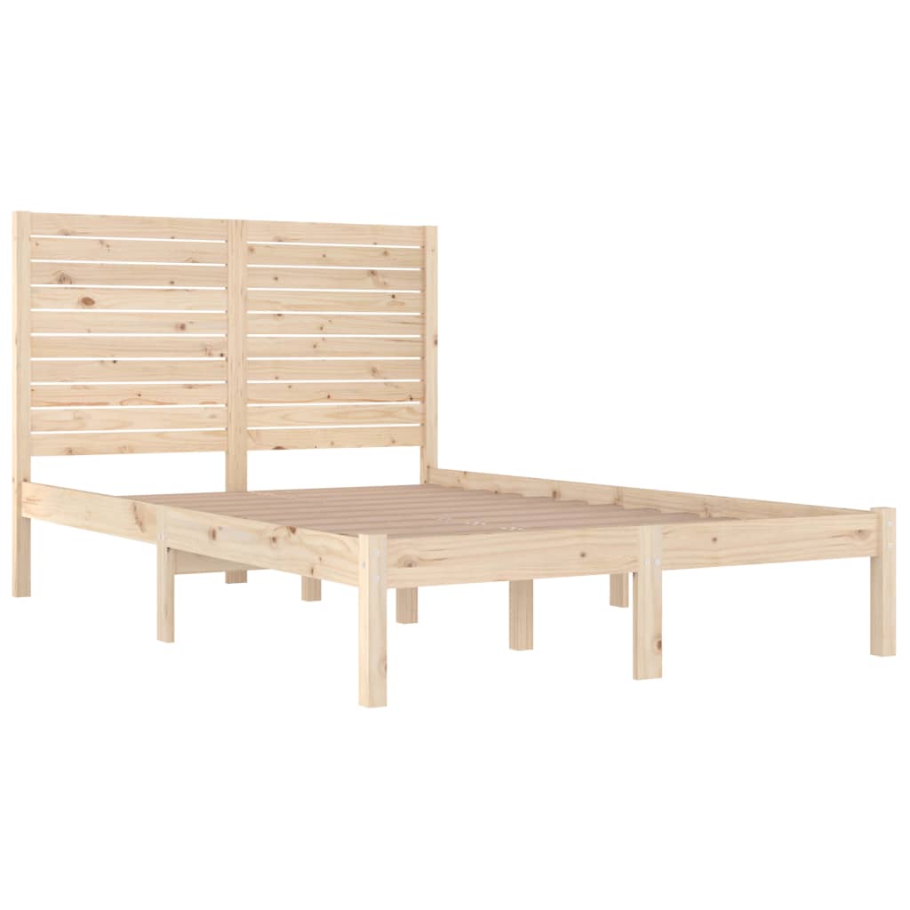 Bed Frame without Mattress 135x190 cm Double Solid Wood