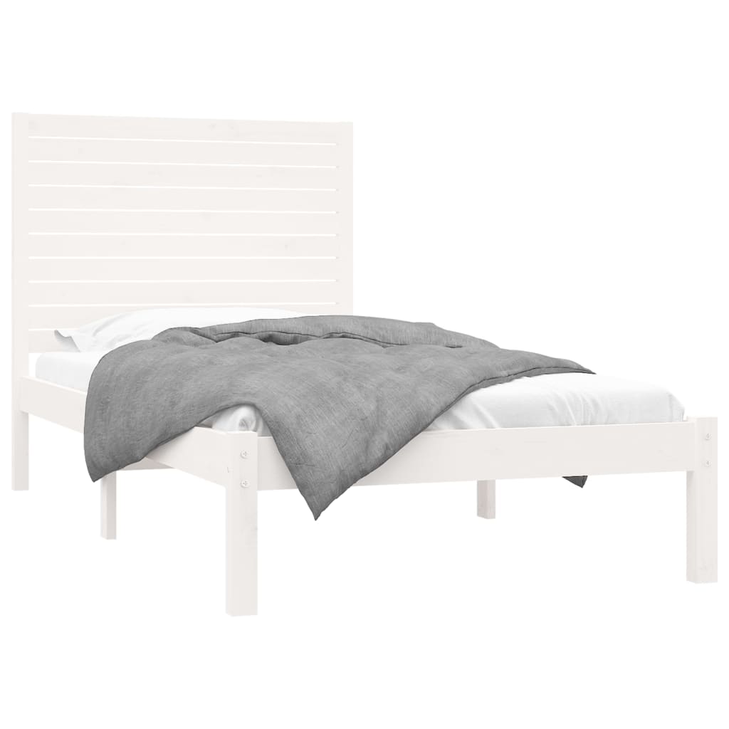 vidaXL Bed Frame without Mattress White 100x200 cm Solid Wood