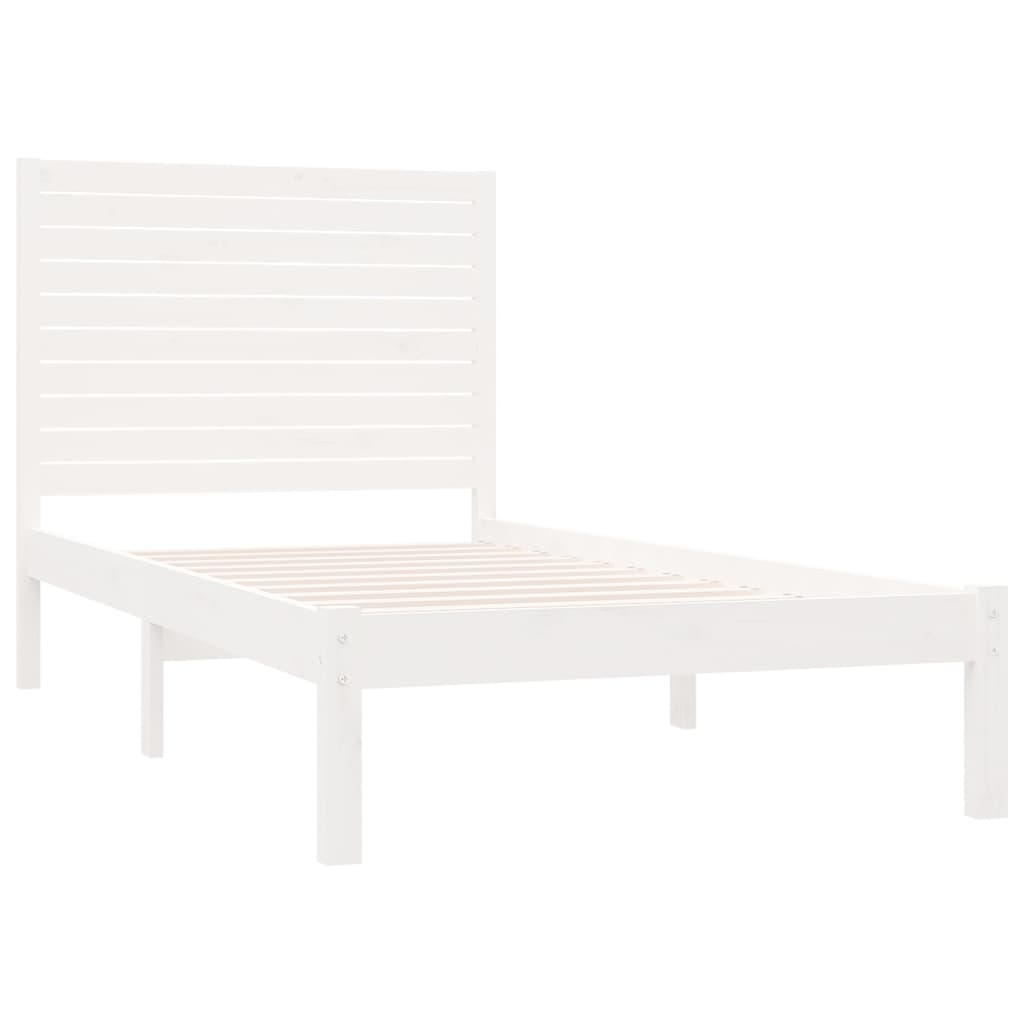 vidaXL Bed Frame without Mattress White 100x200 cm Solid Wood