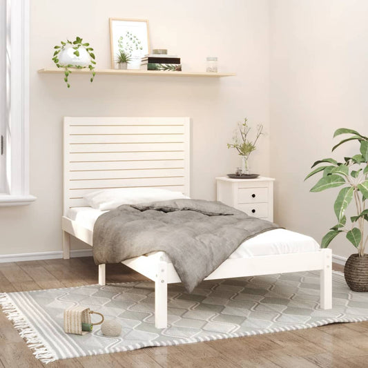 vidaXL Bed Frame without Mattress White 100x200 cm Solid Wood