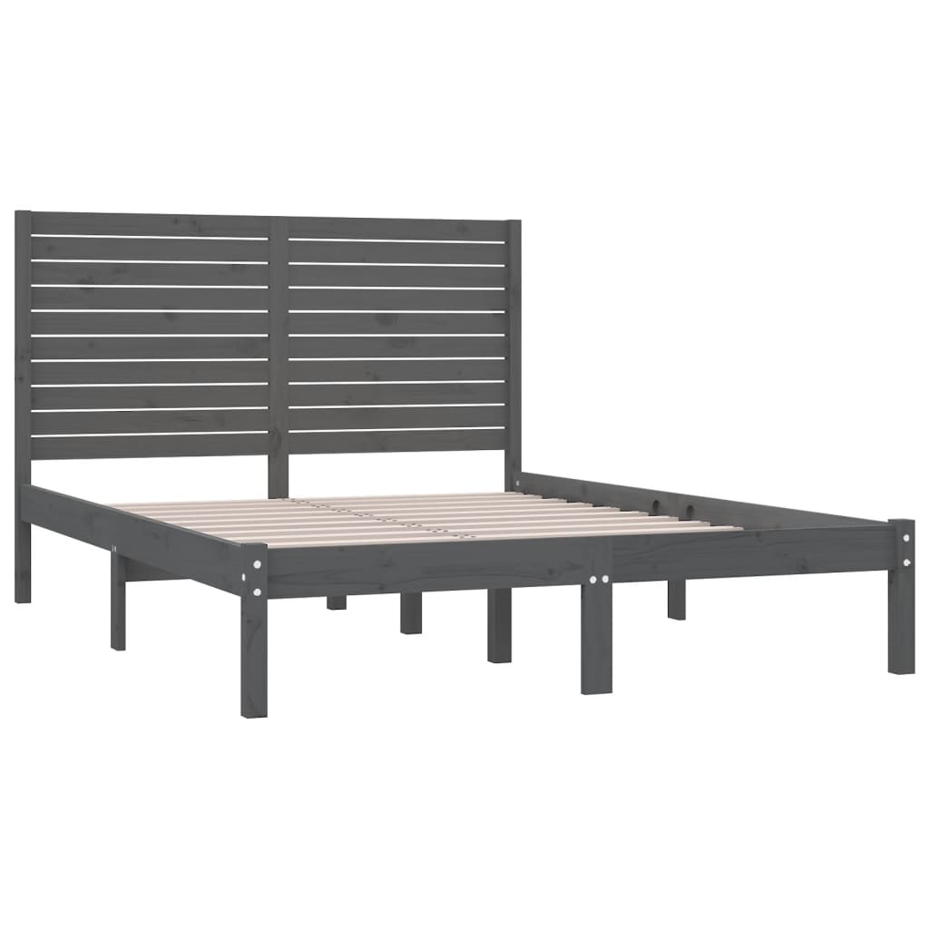 vidaXL Bed Frame without Mattress Grey 120x200 cm Solid Wood