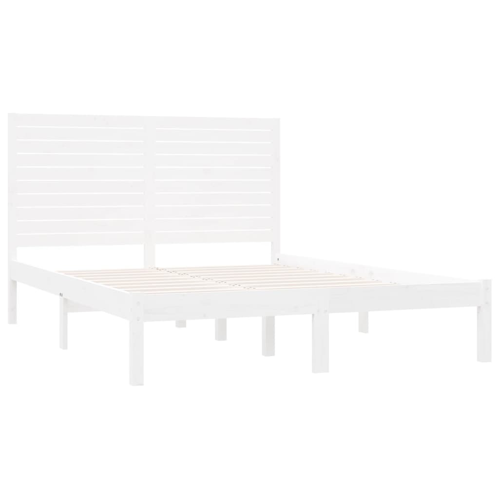 Bed Frame without Mattress White 140x200 cm Solid Wood