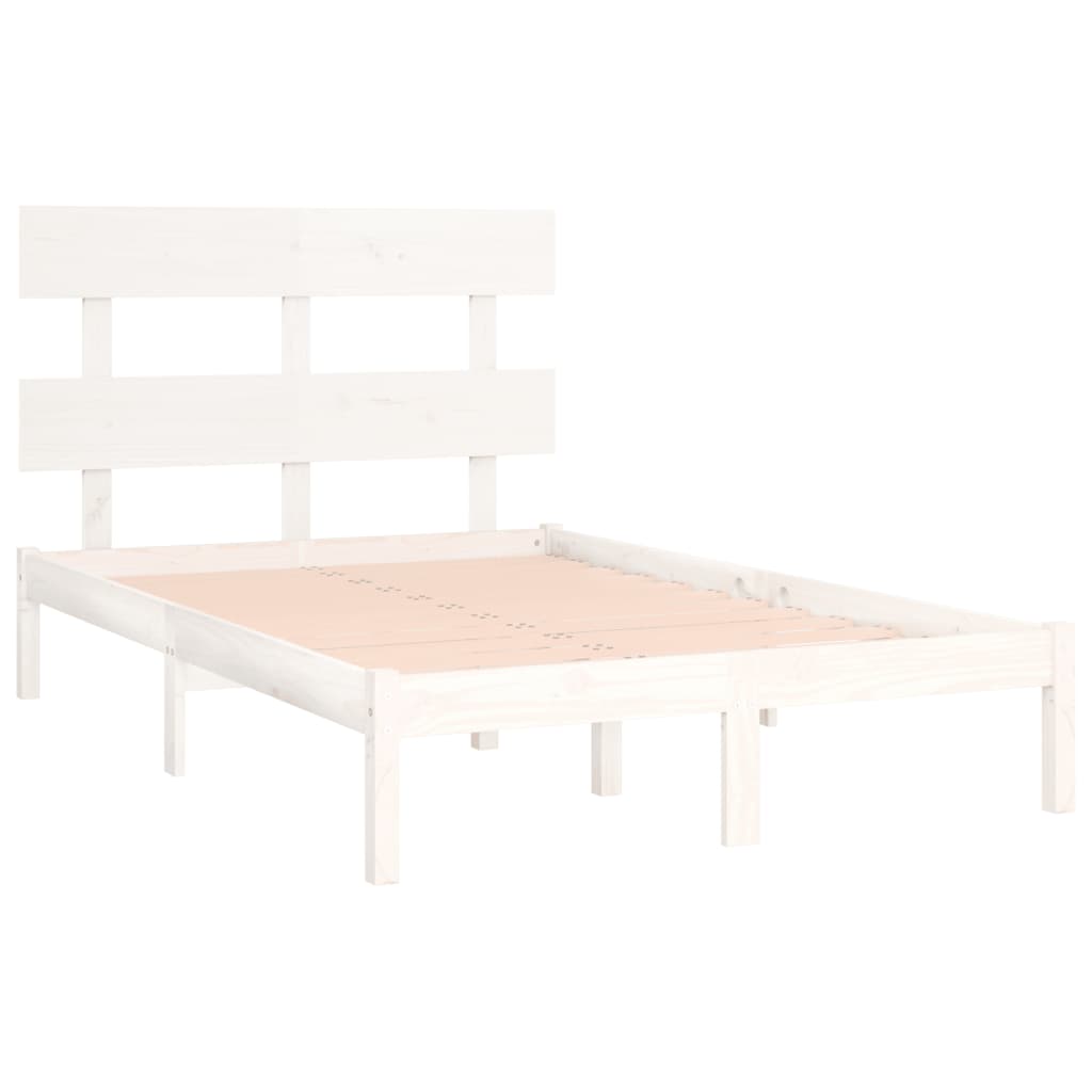 Bed Frame without Mattress White 160x200 cm Solid Wood