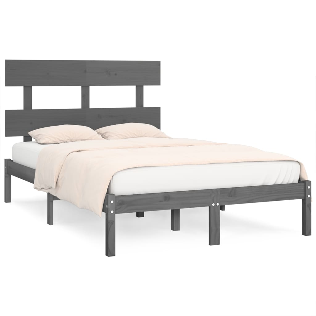 vidaXL Bed Frame without Mattress Grey 160x200 cm Solid Wood