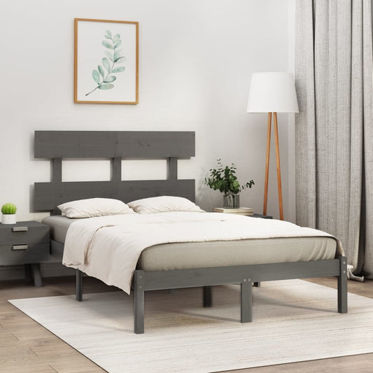 vidaXL Bed Frame without Mattress Grey 160x200 cm Solid Wood