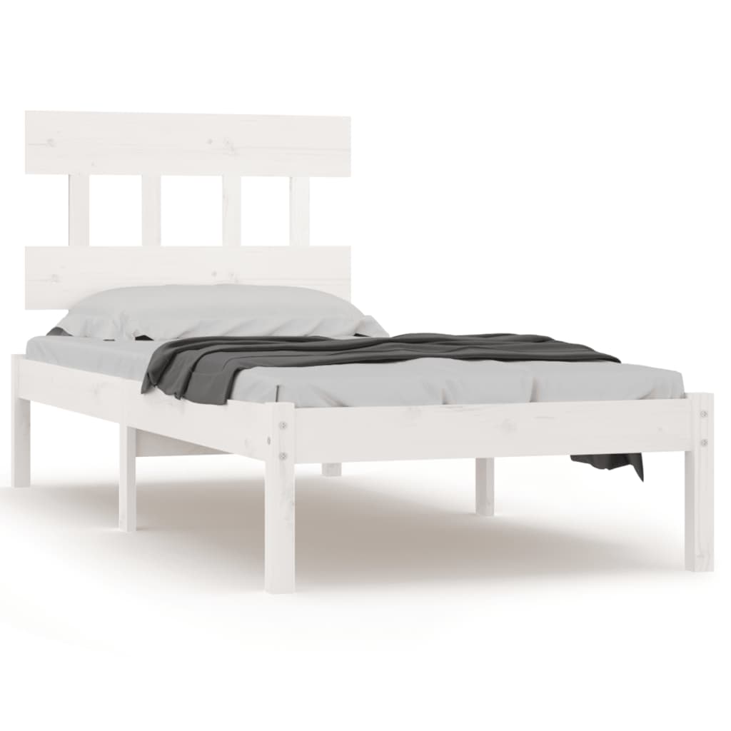 vidaXL Bed Frame without Mattress White 100x200 cm Solid Wood