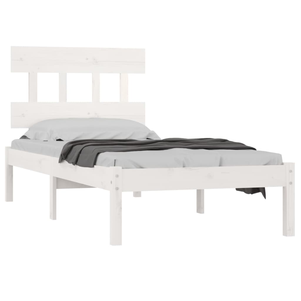 vidaXL Bed Frame without Mattress White 100x200 cm Solid Wood