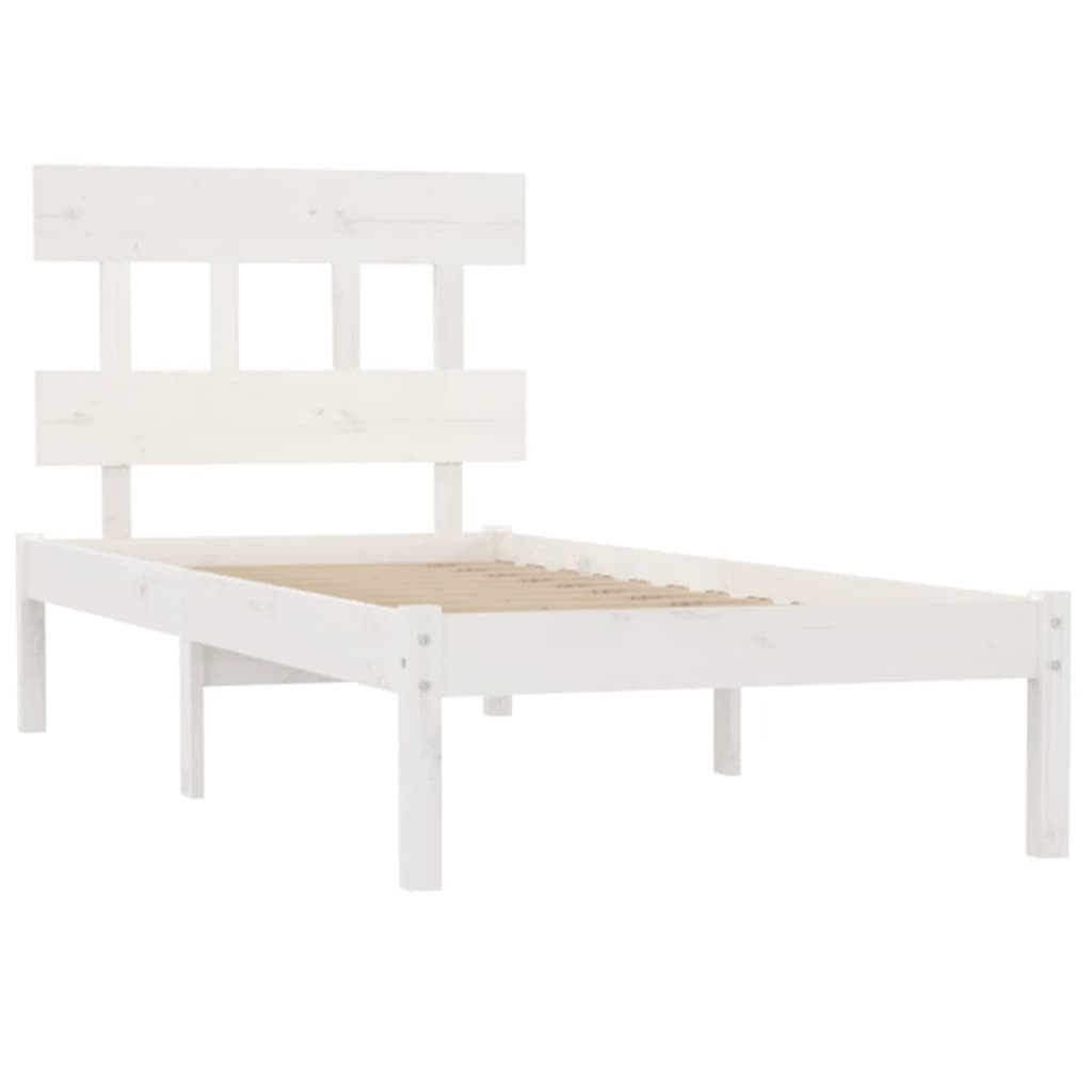 vidaXL Bed Frame without Mattress White 100x200 cm Solid Wood