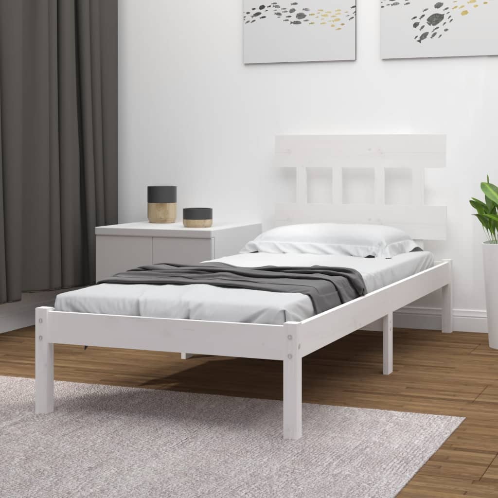 vidaXL Bed Frame without Mattress White 100x200 cm Solid Wood