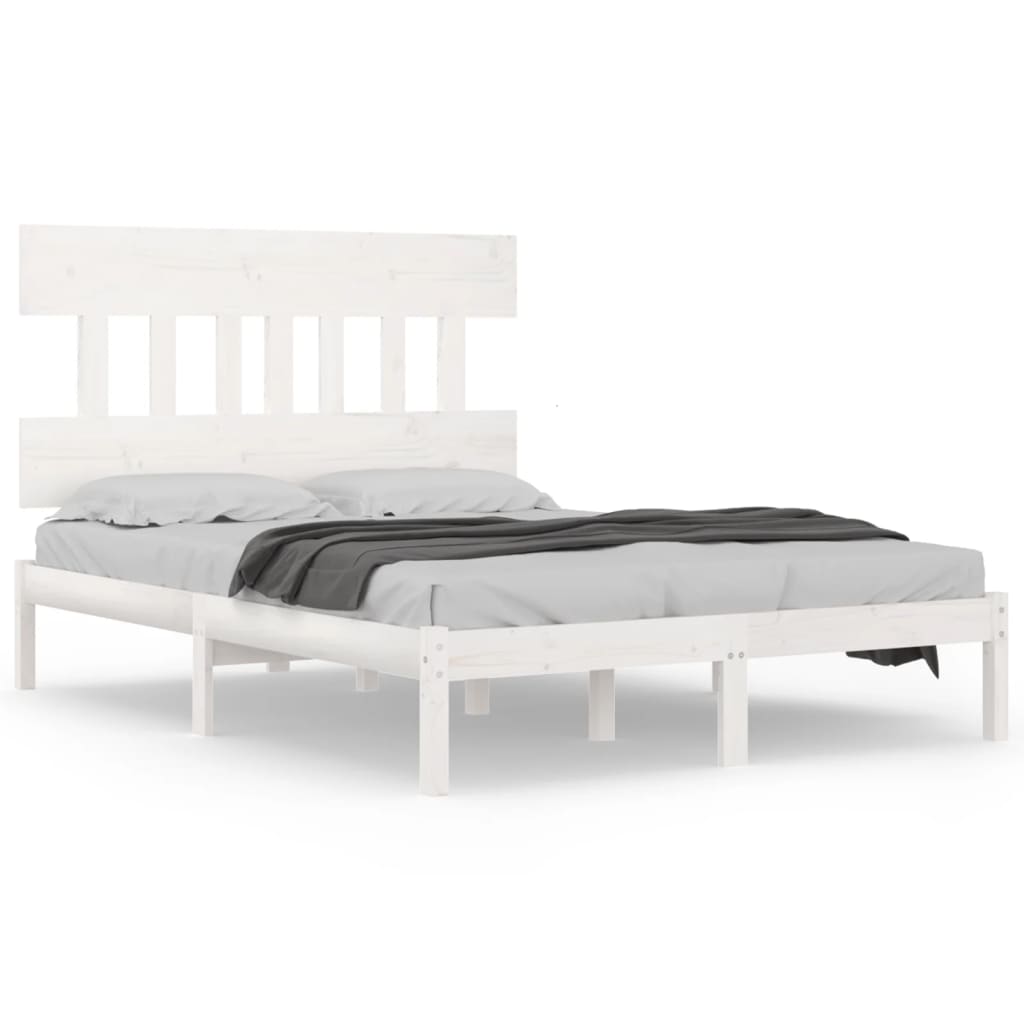 Bed Frame without Mattress White 120x200 cm Solid Wood