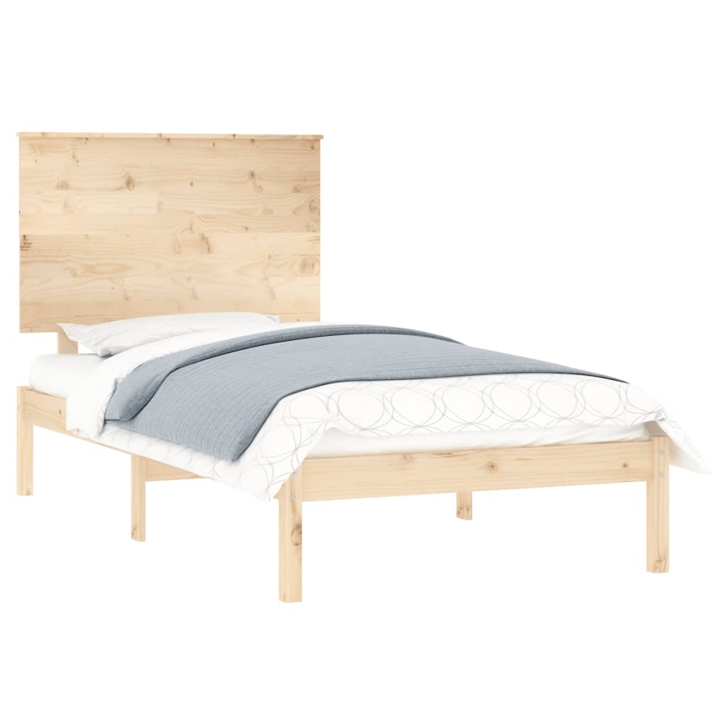 vidaXL Bed Frame without Mattress 75x190 cm Small Single Solid Wood