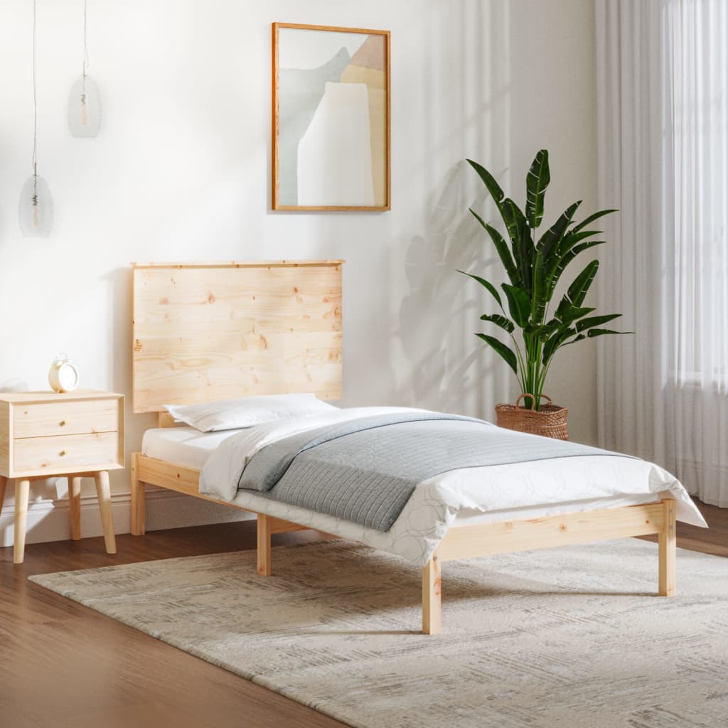 vidaXL Bed Frame without Mattress 75x190 cm Small Single Solid Wood