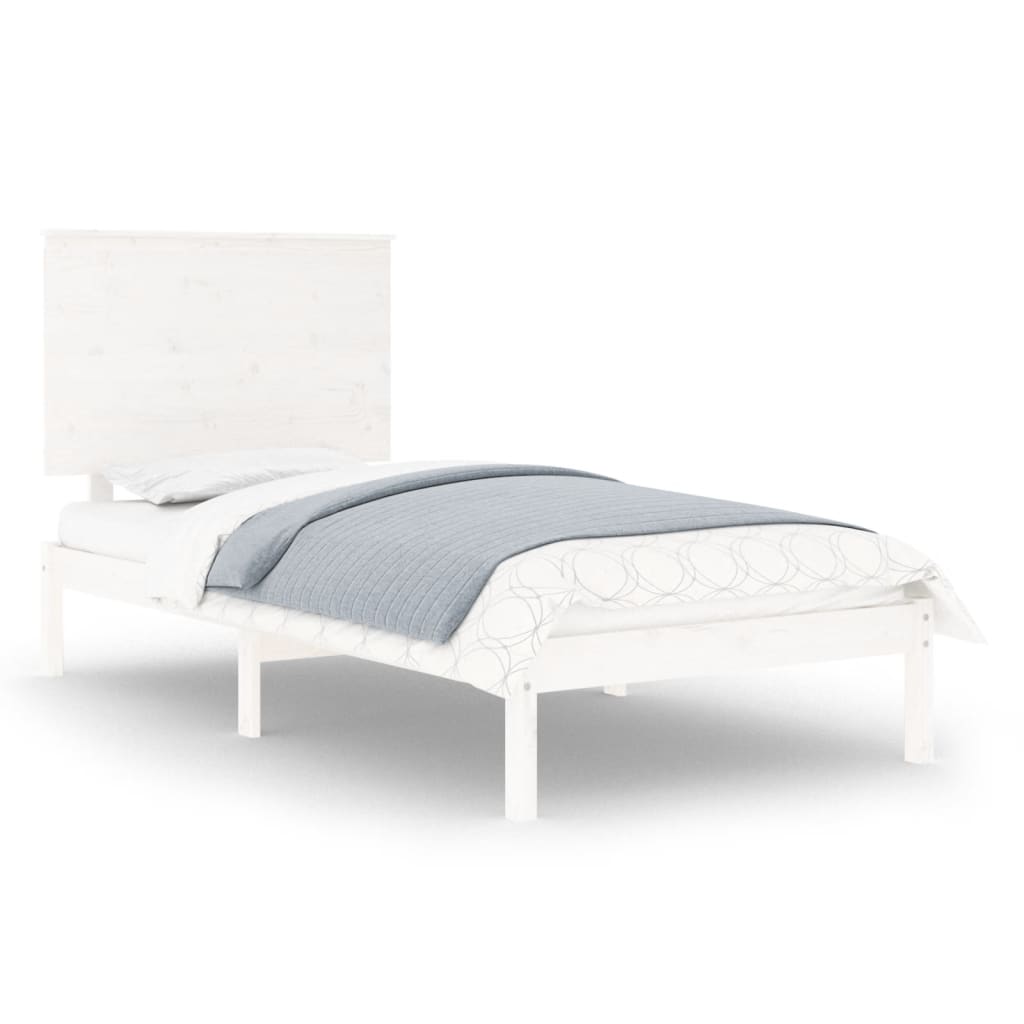 vidaXL Bed Frame without Mattress White 90x190 cm Single Solid Wood