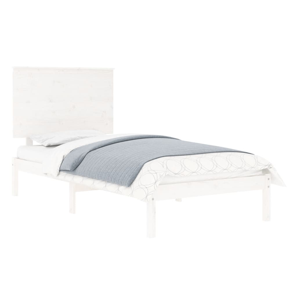 vidaXL Bed Frame without Mattress White 90x190 cm Single Solid Wood