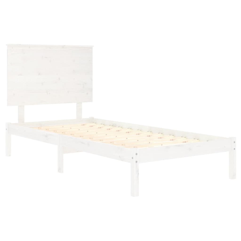 vidaXL Bed Frame without Mattress White 90x190 cm Single Solid Wood