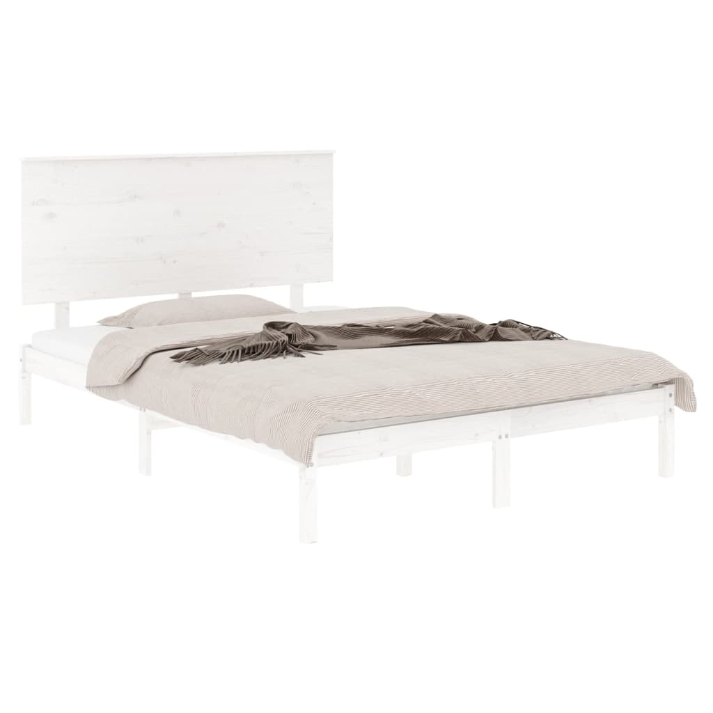 vidaXL Bed Frame without Mattress White 120x190 cm Small Double Solid Wood