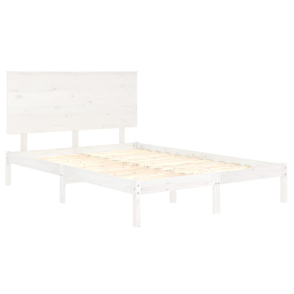 vidaXL Bed Frame without Mattress White 120x190 cm Small Double Solid Wood