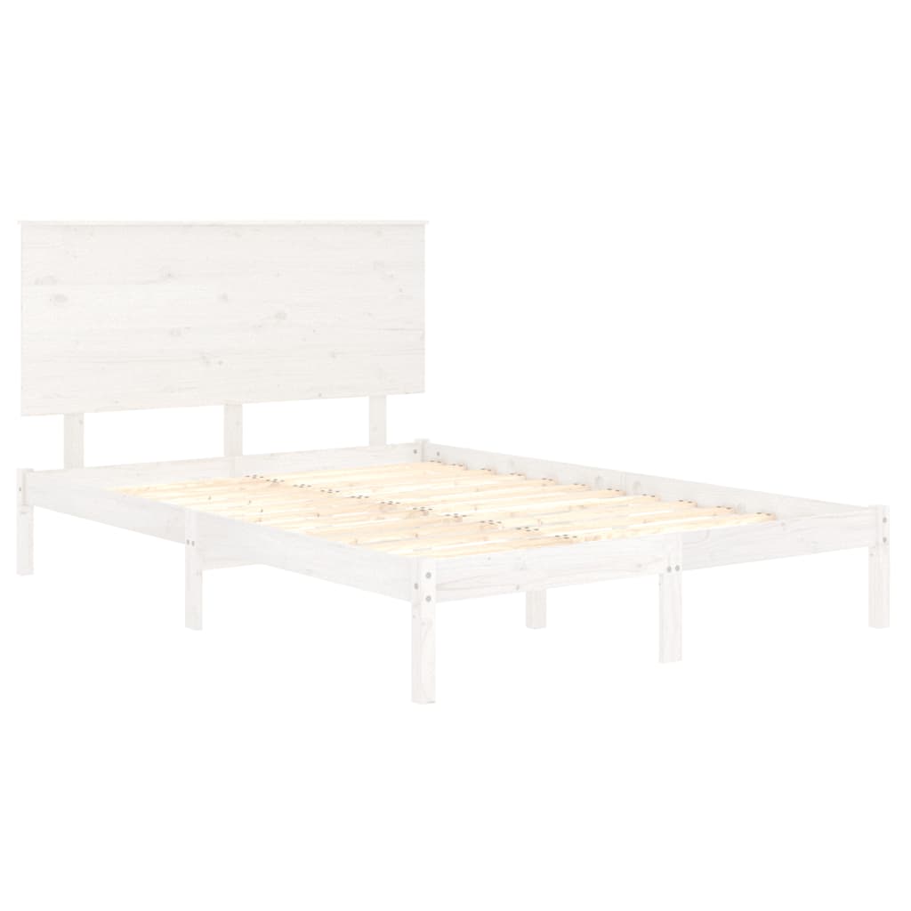 vidaXL Bed Frame without Mattress White 140x190 cm Solid Wood Pine