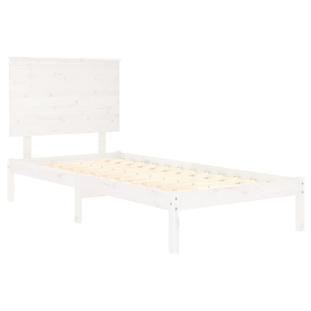 Bed Frame | White | Solid Pine Wood | Single | Classic/Traditional