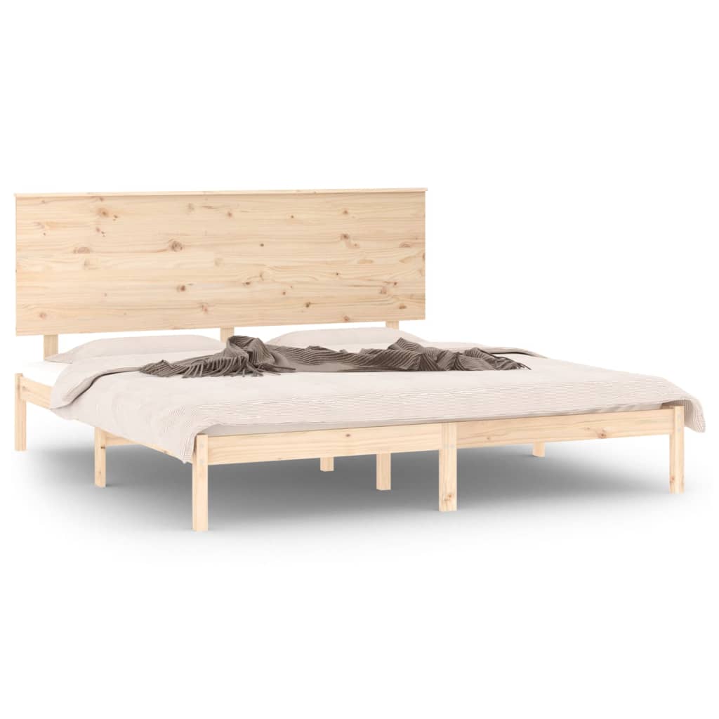 Bed Frame without Mattress 200x200 cm Solid Wood Pine