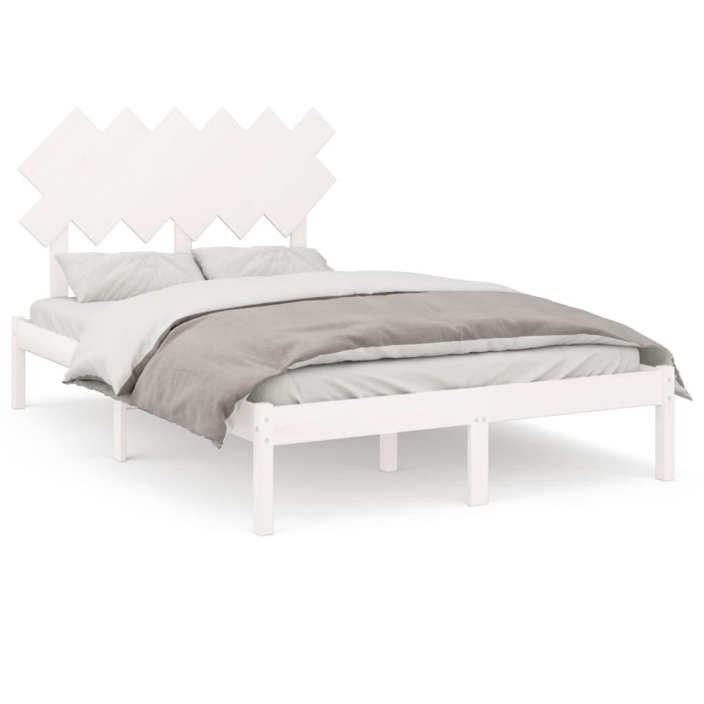 Bed Frame without Mattress White 120x200 cm Solid Wood