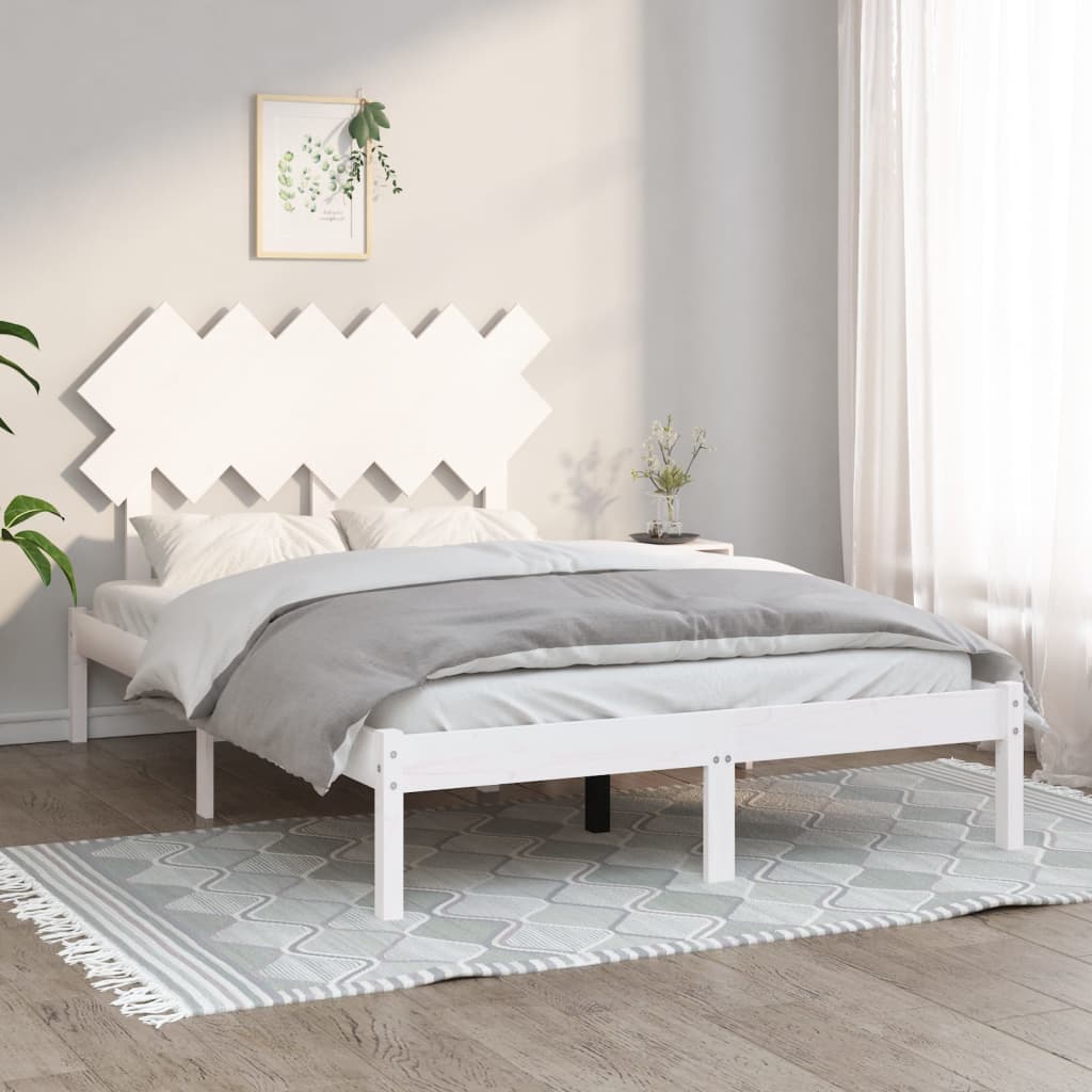 Bed Frame without Mattress White 120x200 cm Solid Wood