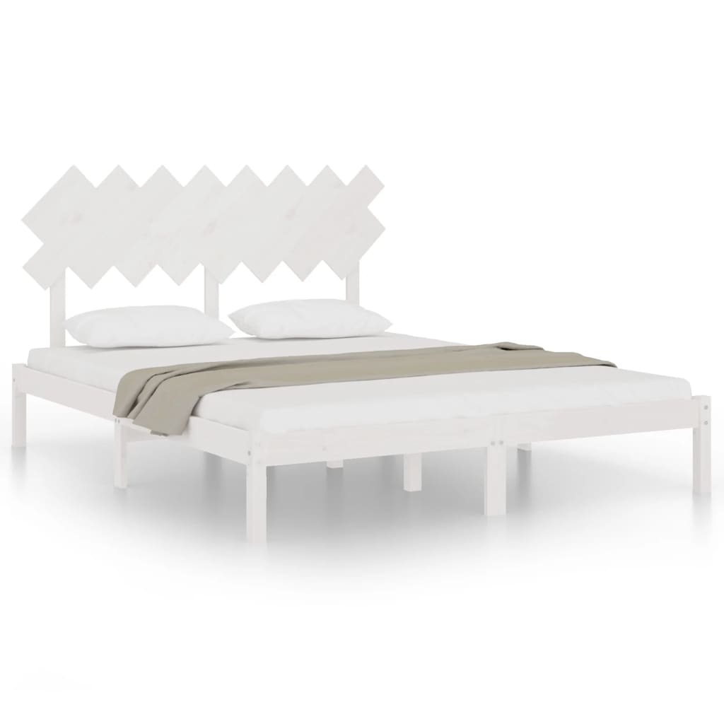 vidaXL Bed Frame without Mattress White 160x200 cm Solid Wood