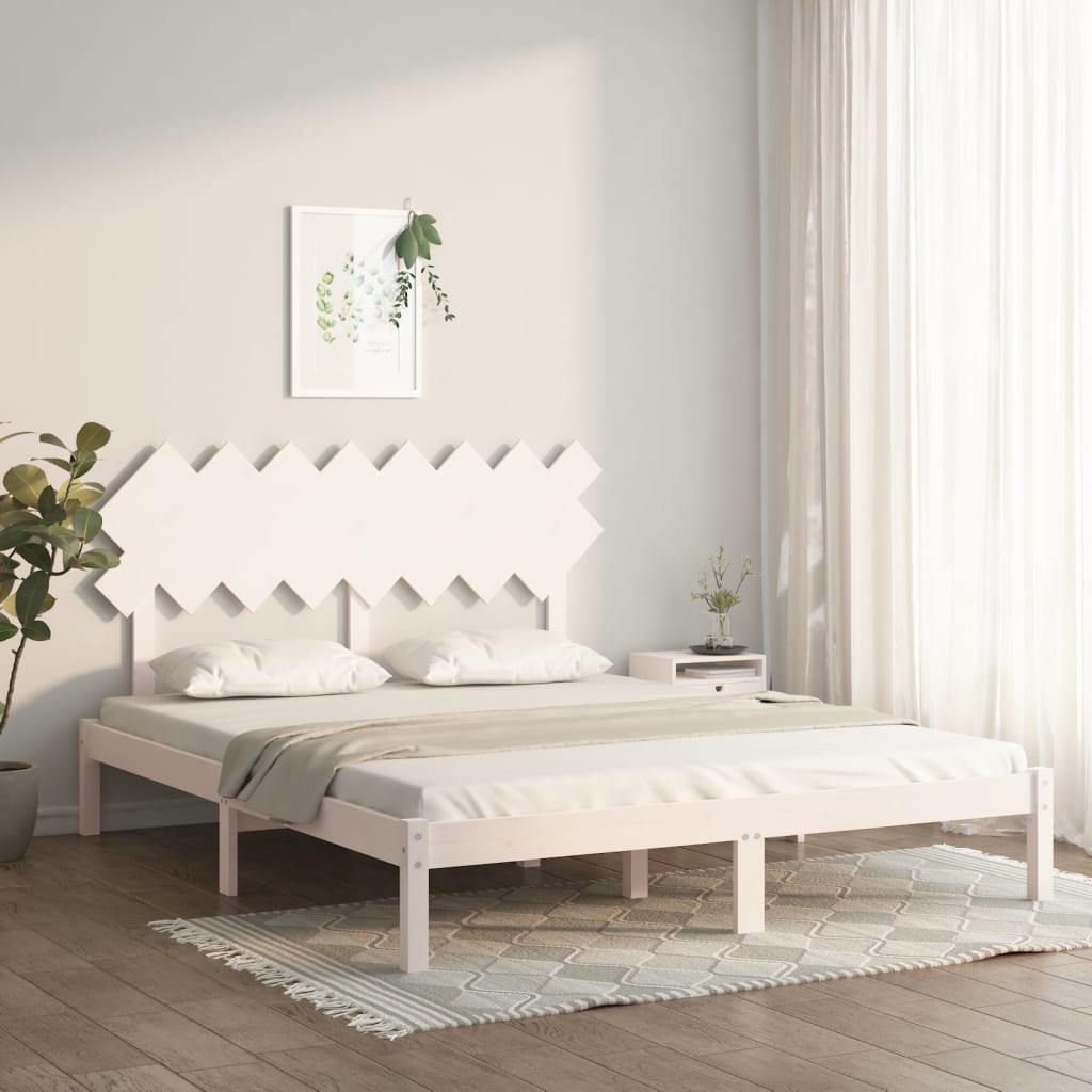 vidaXL Bed Frame without Mattress White 160x200 cm Solid Wood