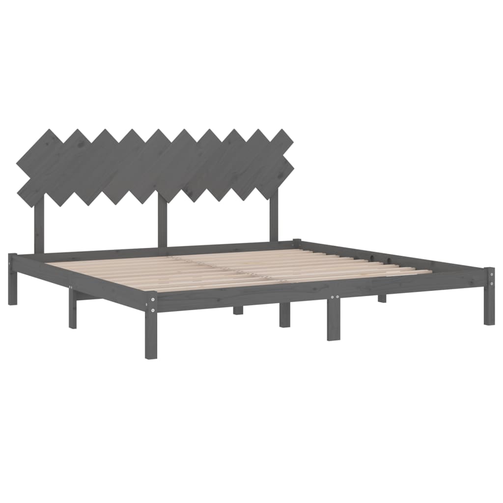 vidaXL Bed Frame without Mattress Grey 200x200 cm Solid Wood