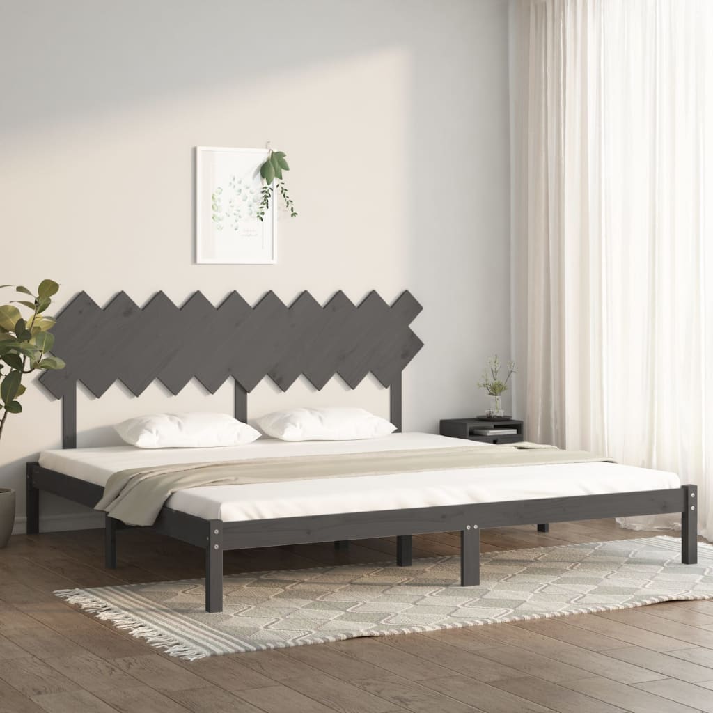 vidaXL Bed Frame without Mattress Grey 200x200 cm Solid Wood