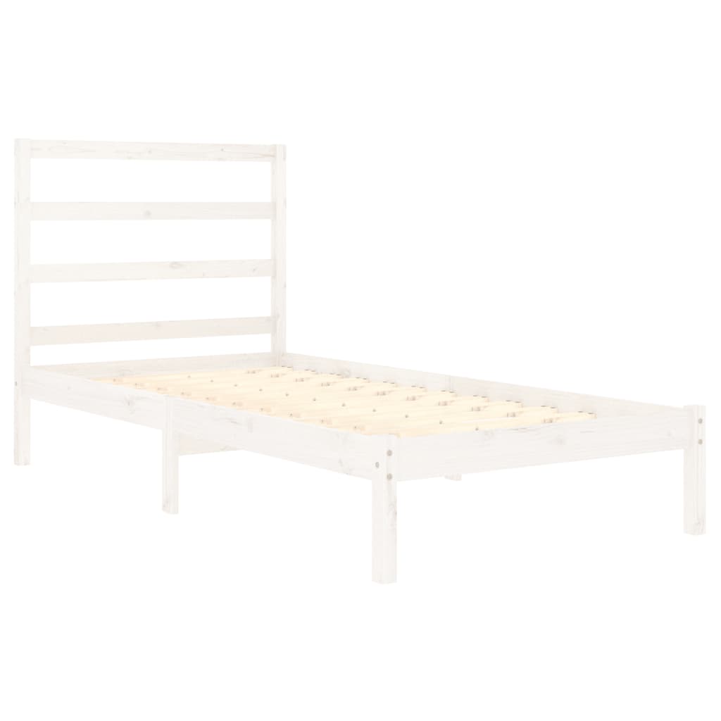 vidaXL Bed Frame without Mattress White 90x190 cm Single Solid Wood