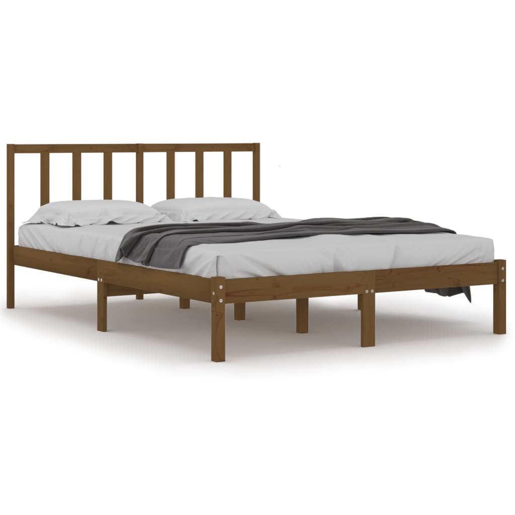 vidaXL Bed Frame without Mattress Honey Brown Solid Wood Pine 120x200 cm