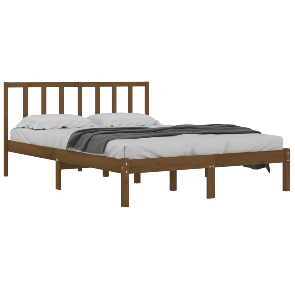 vidaXL Bed Frame without Mattress Honey Brown Solid Wood Pine 120x200 cm