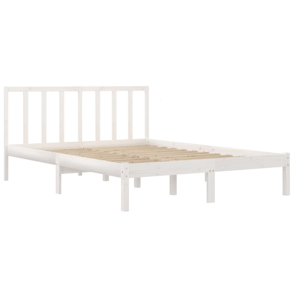 vidaXL Bed Frame without Mattress White Solid Wood Pine 160x200 cm