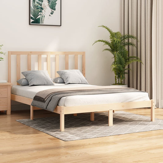 vidaXL Bed Frame without Mattress Solid Wood Pine 135x190 cm Double Double