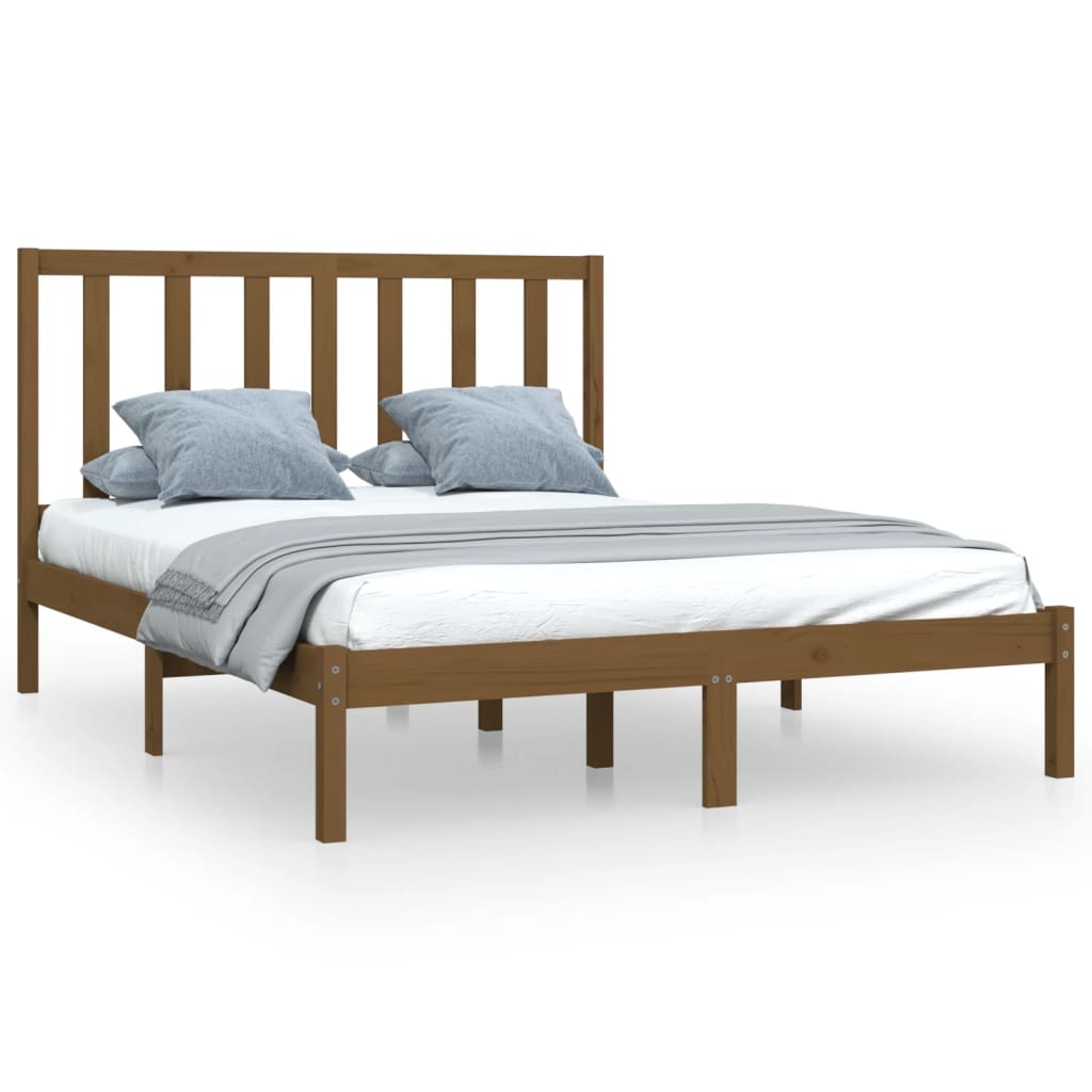 vidaXL Bed Frame without Mattress Honey Brown Solid Wood Pine 120x200 cm